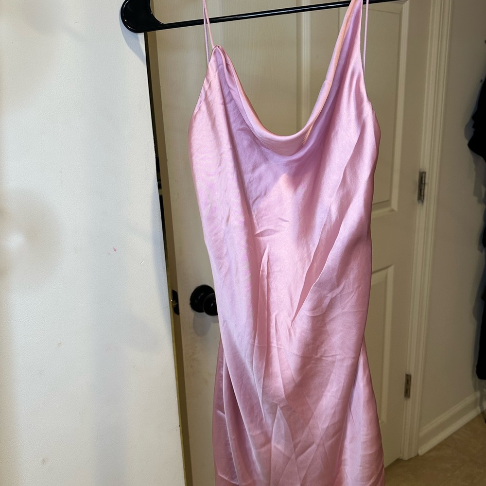 Zara Pink Satin Mini Slip Dress